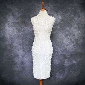 NWT Rachel Gilbert Ivy Ivory Sequin Cocktail Bridal Wedding Dress Size 1 US 4 S